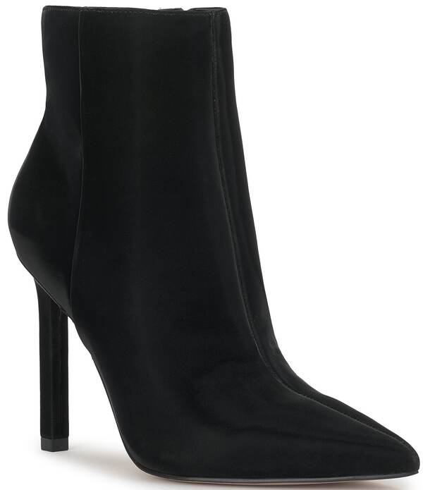 ジェシカシンプソン レディース シューズ ヒール Tシャツ ブーツ Jessica Simpson Debia Sateen Stiletto Booties Black ブラック｜ReVida 店