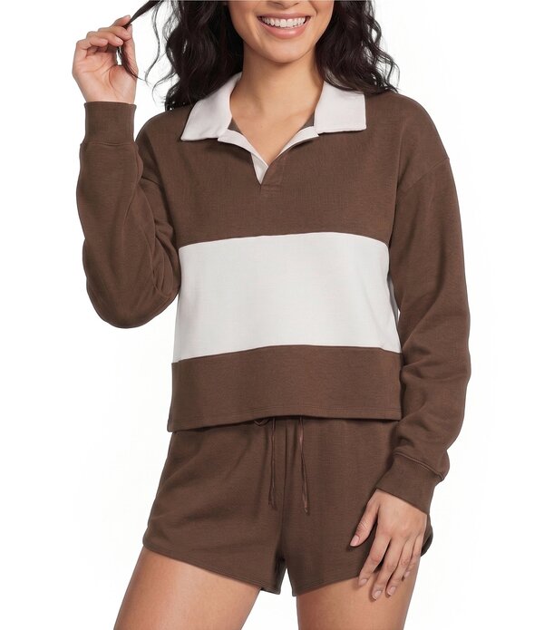カッパーキー レディース トップス シャツ ニット Copper Key Knit Rugby Stripe Coordinating Top Brown/White ホワイト|ReVida 店