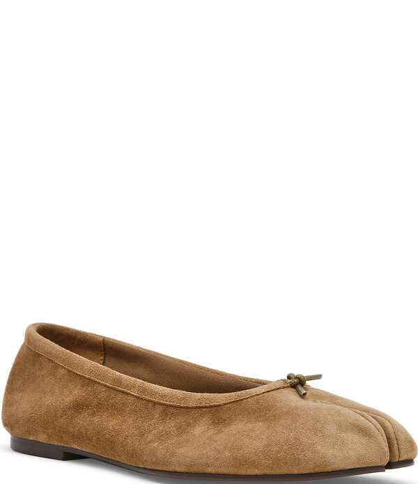 スティーブ マデン レディース シューズ パンプスエード Steve Madden Calico Suede Splitoe Ballet Flats Taupe トープ｜ReVida 店