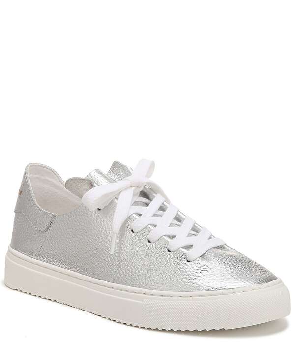 サムエデルマン レディース ボトムス カジュアルパンツ プラットフォーム トール スニーカー レザー Sam Edelman Poppy Metallic Leather Platform Sneakersoft Silver シルバー｜ReVida 店
