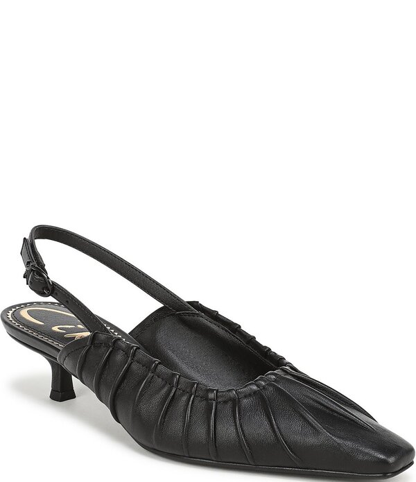 サムエデルマン レディース シューズ ヒール ギャザー Circus NY by Sam Edelman Katia Ruched Slingbackitten Heel Pumps Black ブラック|ReVida 店