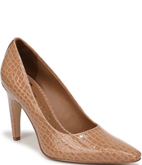 サムエデルマン レディース シューズ ヒール Circus NY by Sam Edelman Solenne Crocodilembossed Patent Dress Pumps Amber Sand アンバー|ReVida 店