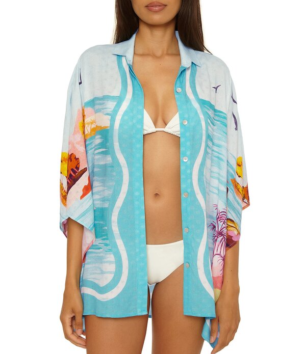 トリーナターク レディース トップス シャツ Trina Turk Cyclades Button Front Shirt Swim Cover-Up Multi マルチカラー|ReVida 店