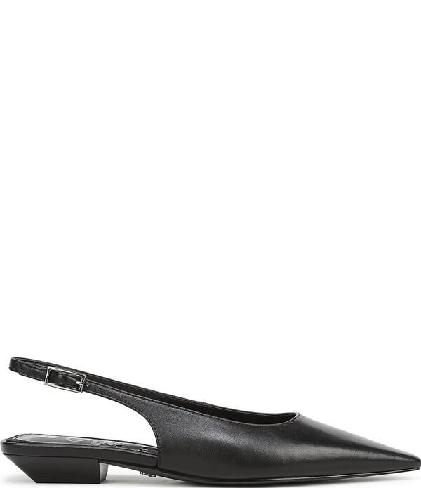 サムエデルマン レディース シューズ パンプス レザー ヒール Sam Edelmanetty Leather Kitten Heel Slingback Flats Black ブラック｜ReVida 店