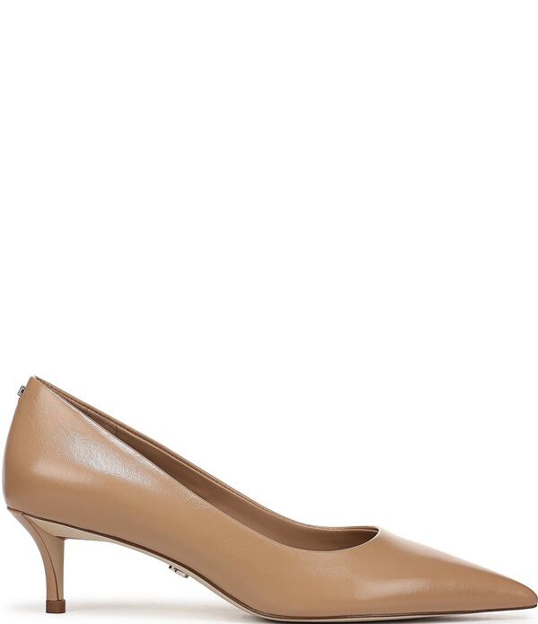 サムエデルマン レディース シューズ ヒール レザー Sam Edelman Summer Leather Pointed Toe Kitten Heel Pumps French Sand サンド｜ReVida 店