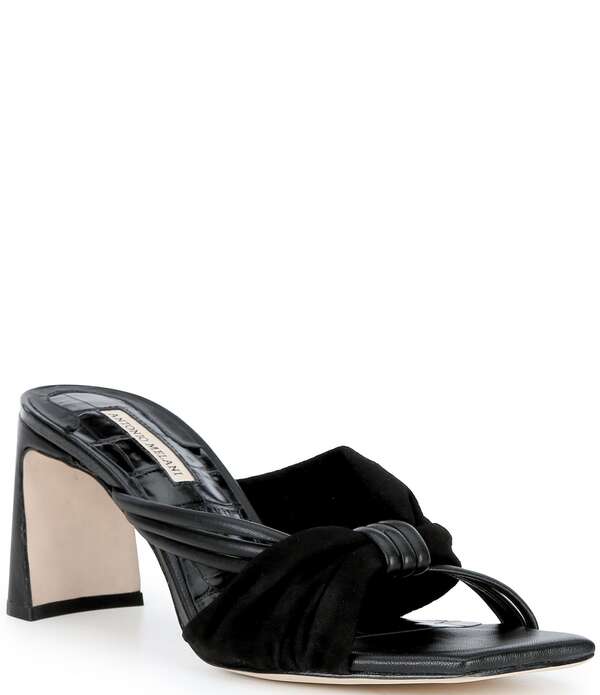 アントニオ メラーニ レディース シューズ サンダル レザー Antonio Melani Cassy Two Toned Leather Dresslides Black ブラック|ReVida 店