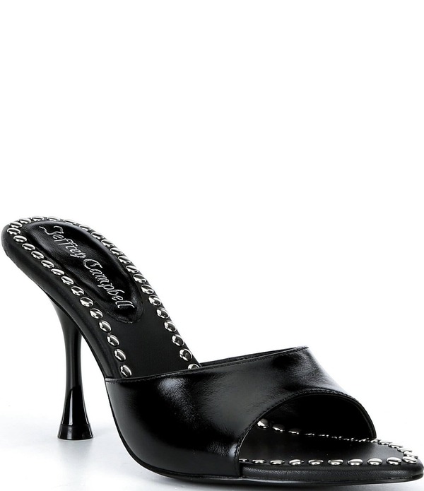 ジェフリー キャンベル レディース シューズ サンダル レザー Jeffrey Campbell Agent-ST Leather Studdedresslide Sandals Black/Silver ブラック｜ReVida 店