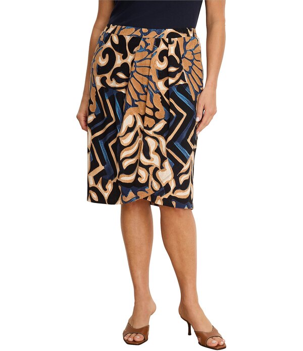 ニックアンドゾー レディース ボトムスカート プラスサイズ NIC + ZOE NIC+ Zoe Plusize Coordinating Deco Bloom Faux Wrap Skirt Blue Multi ブルー｜ReVida 店