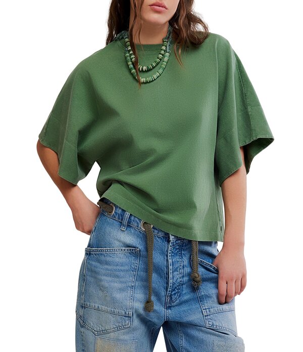 フリーピープル レディース トップス Tシャツ Free People We The Free Atlas Boat Neck 3/4 Dolman Sleeve Tee Forest Fairy フォレスト|ReVida 店