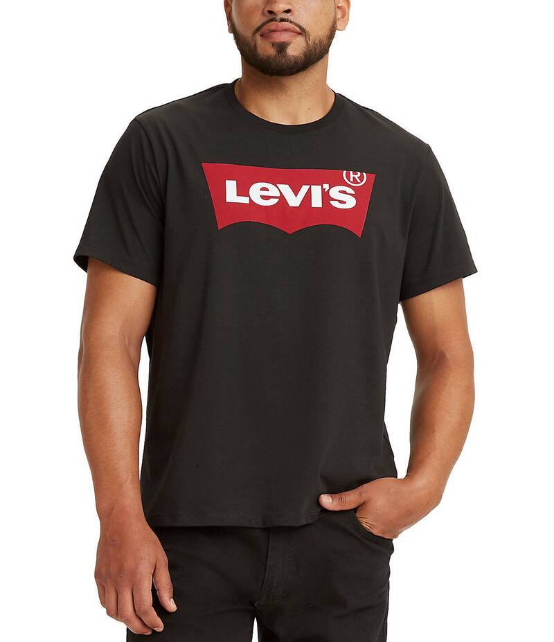 リーバイス メンズ トップス シャツ Tシャツ 半袖 グラフィック Levi'sR Graphic Batwing Short-Sleeve Set-In Neck T-Shirt Black ブラック
