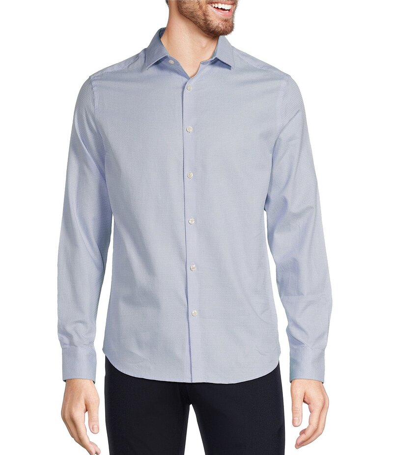 ムラノ メンズ トップス シャツ スリムフィット Murano Slim Fit Crosshatch Long Sleeve Woven Shirt Light Blue ブルー