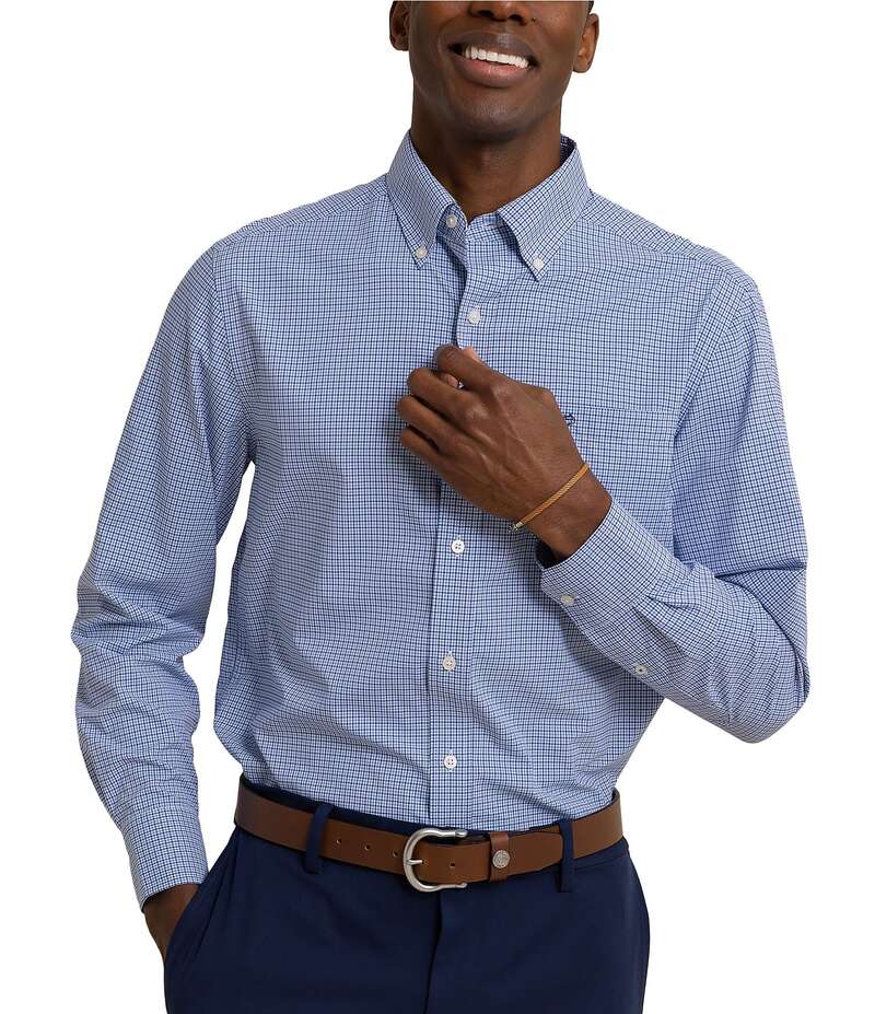 サウザーンタイド メンズ トップス シャツ Southern Tide Brrr ° Intercoastal Performance Stretch Bowry Long Sleeve Woven Shirt Seven Seas Blue ブルー