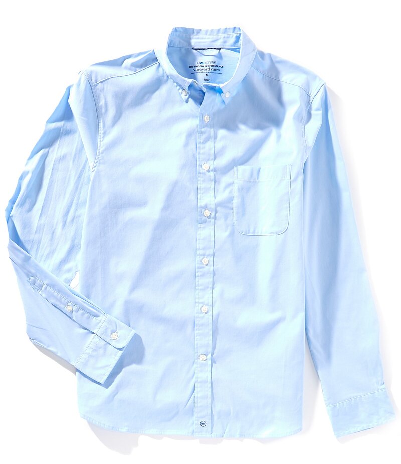 ヴァインヤードヴァインズ メンズ トップス シャツ Vineyard Vines Brrr ° Solid Performance Stretch Long Sleeve Woven Shirt Ocean