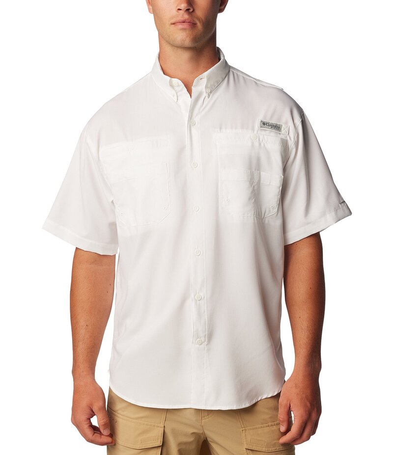 コロンビア メンズ トップス シャツ 半袖 Columbia PFG Tamiami II Short-Sleeve Solid Shirt White ホワイト