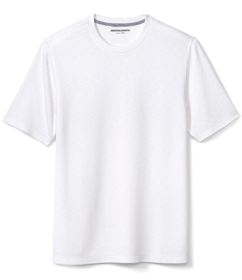 ジョンストンアンドマーフィー メンズ トップス シャツ ヴィンテージ クルーネック Tシャツ 半袖 Johnston & Murphy Vintage Slub Short-Sleeve Crewneck T-Shirt White ホワイト 16,906円