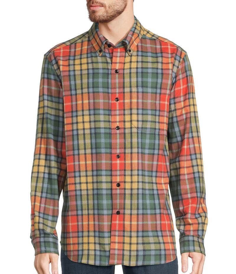 エルエルビーン メンズ トップス シャツ L.L.Bean Multi-Color Scotch Plaid Flannel Long Sleeve Woven Shirt Washed Buchanan マルチカラー 7,584円