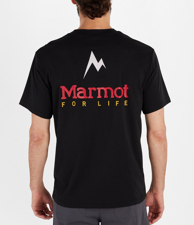 マーモット メンズ トップス シャツ Tシャツ グラフィック Marmot For Life Short Sleeve Graphic T-Shirt Black ブラック｜ReVida 店