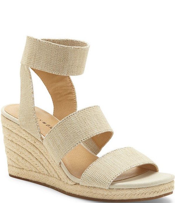 お手軽価格で贈りやすい コンフォートサンダル サンダル レディース ラッキーブランド シューズ Natural Wedges Espadrille Strappy Elastic Mindara Cibaut Com Ar