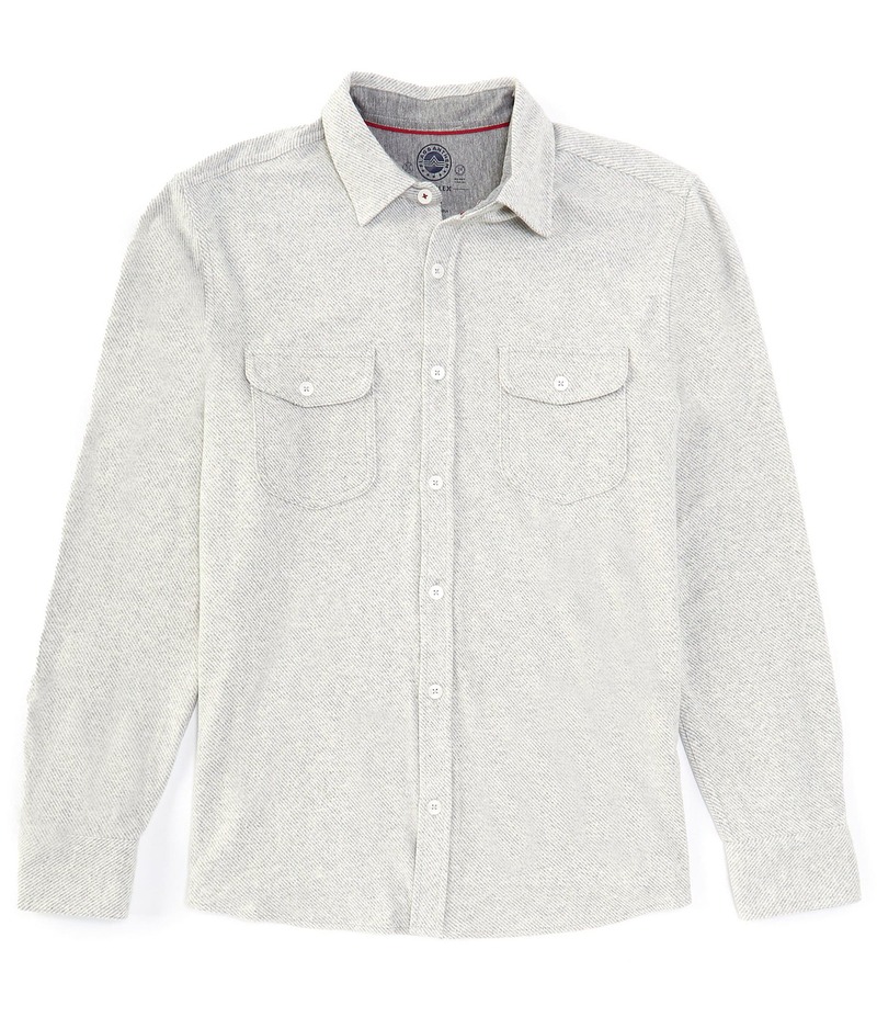 フラッグ アンド アンセム メンズ トップス シャツ Flag and Anthem Hero Solid Stretch Twill Long Sleeve Performance Shirt Light Grey グレー