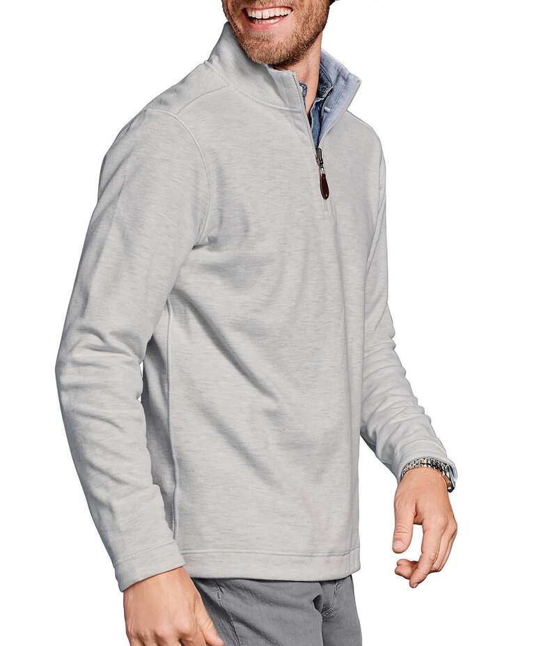 ジョンストンアンドマーフィー メンズ アウター パーカー・スウェット Johnston \u0026 Murphy Reversible Solid Quarter-Zip Pullover White/Storm 白いこと