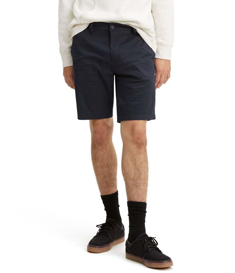 リーバイス メンズ ボトムス ハーフパンツ・ショーツ ショートパンツ Levi'sR Standard Taper Flat-Front 9 Inseam Chino Shorts Baltic Navy ネイビー