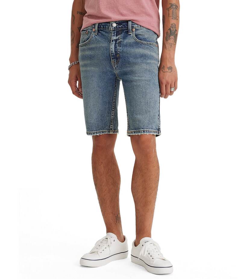 リーバイス メンズ ボトムス ハーフパンツ・ショーツ スリムフィット ショートパンツ デニム Levi'sR 412 Slim Fit 9 Inseam Denim Shorts Automatic Rizz デニム