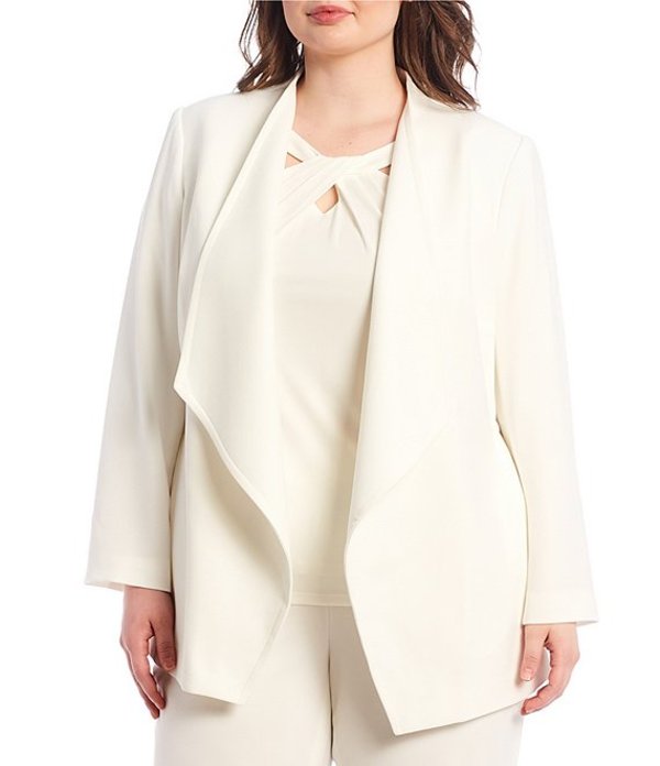 50 Off 楽天市場 カスパール レディース ジャケット ブルゾン アウター Plus Size Crepe Drape Front Jacket Lily White Revida 楽天市場店 100 の保証 Fabriccollection Com