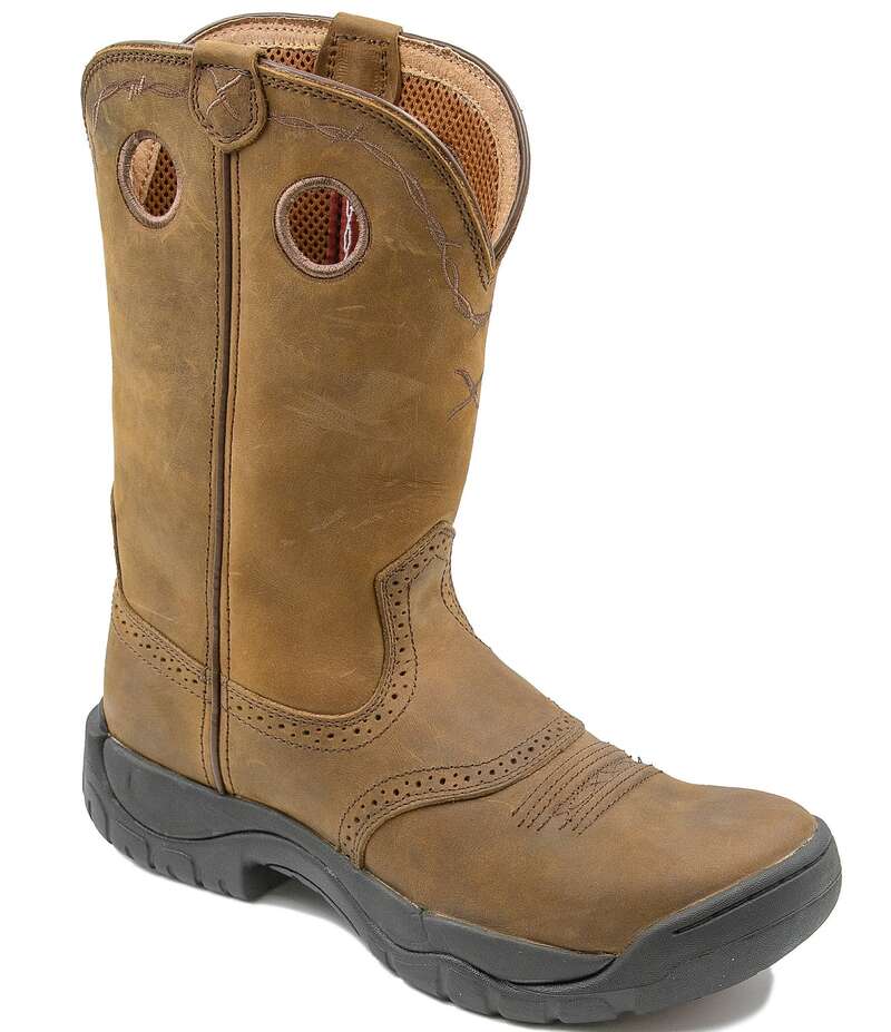 ツイステッドエックス メンズ シューズ ブーツ・レインブーツ なめし革 Twisted X Men\u0027s All Around Leather Work Boots Brown 赤銅色