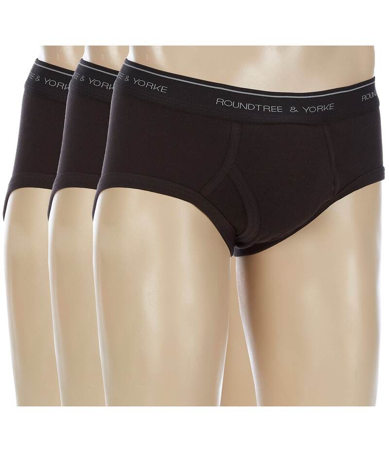 ラウンドトゥリーアンドヨーク メンズ アンダーウェア ブリーフパンツ ローライズ Roundtree & Yorke Low-Rise Briefs 3-Pack Black ブラック