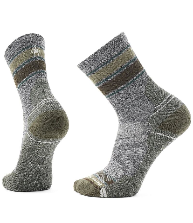 スマートウール メンズ アンダーウェア 靴下 SmartWool Hike Striped Light Cushion Mid Crew Socks Ash Charcoal チャコール