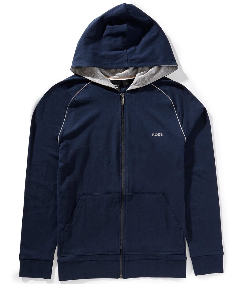 ヒューゴボス メンズ アウター 上衣・上衣 フーデッドジャケット 上衣 Hugo Boss Mix \u0026 Match Long Sleeve Hooded Jacket Dark Blue 青味