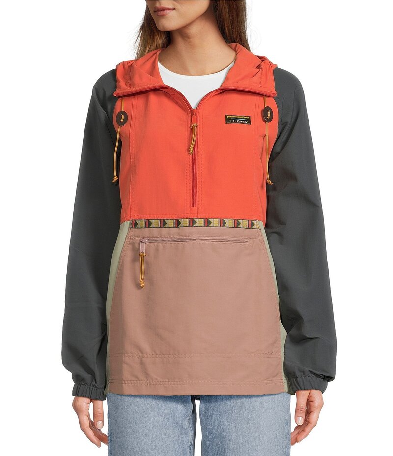 エルエルビーン レディース アウター コート ジャケット L.L.Bean Mountain Classic Color Block Anorak Jacket Burnt Sienna/Mauve Taupe トープ