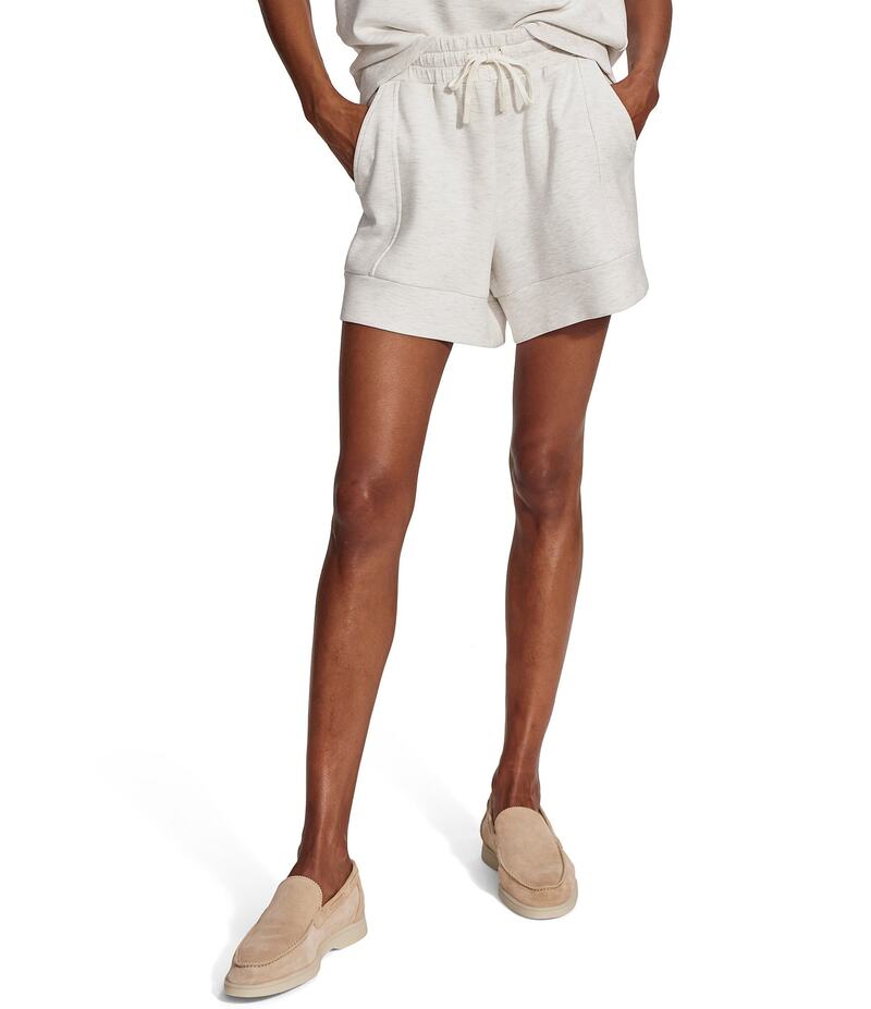 バーレイ レディース ボトムス ハーフパンツ・ショーツ ショートパンツ Varley Atrium Double Soft High Rise Drawstring Tie Waist Pull-On Shorts Ivory Marl アイボリー|ReVida 店