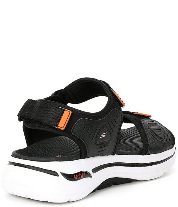 格安人気 スケッチャーズ メンズ サンダル シューズ Men S Gowalk Arch Fit Sandals Black Orange 上質で快適 Membership Creativetalentnetwork Com