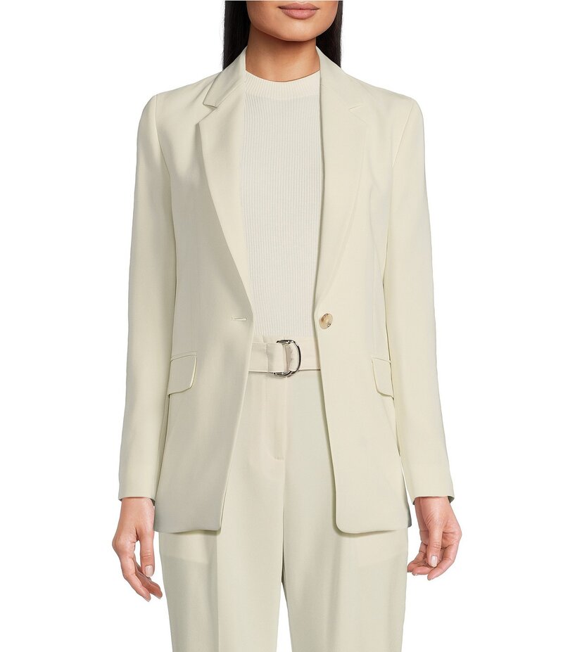 ヒューゴボス レディース アウター コート ブレザー BOSS by Hugo Boss Coordinating Jocaluah Stretch Woven Single Breasted Pocketed Blazer Soft Cream クリーム