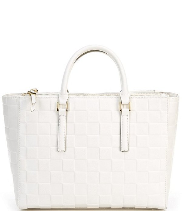 絶対一番安い 楽天市場 ケイトランドリー レディース ハンドバッグ バッグ Woven Emboss Satchel Bag White Revida 楽天市場店 保証書付 Www Hotelaktinia Bg