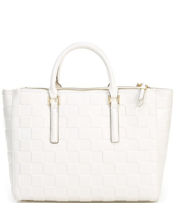 絶対一番安い 楽天市場 ケイトランドリー レディース ハンドバッグ バッグ Woven Emboss Satchel Bag White Revida 楽天市場店 保証書付 Www Hotelaktinia Bg