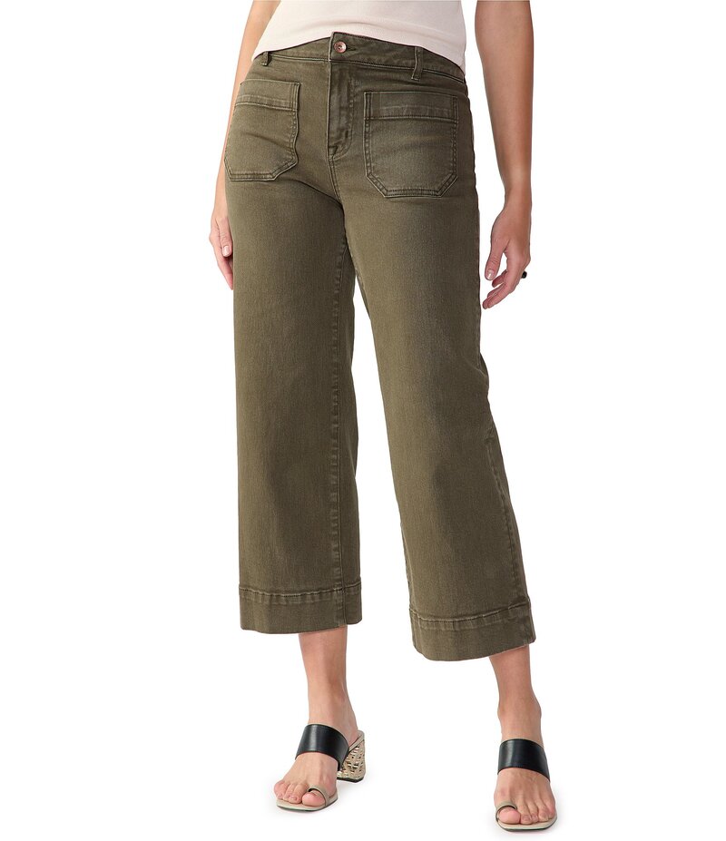 サンクチュアリー レディース ボトムス デニムパンツ ワイドレッグ クロップド ジーンズ Sanctuary The Marine Comfort Stretch Cropped Wide Leg Jeans Fatigue