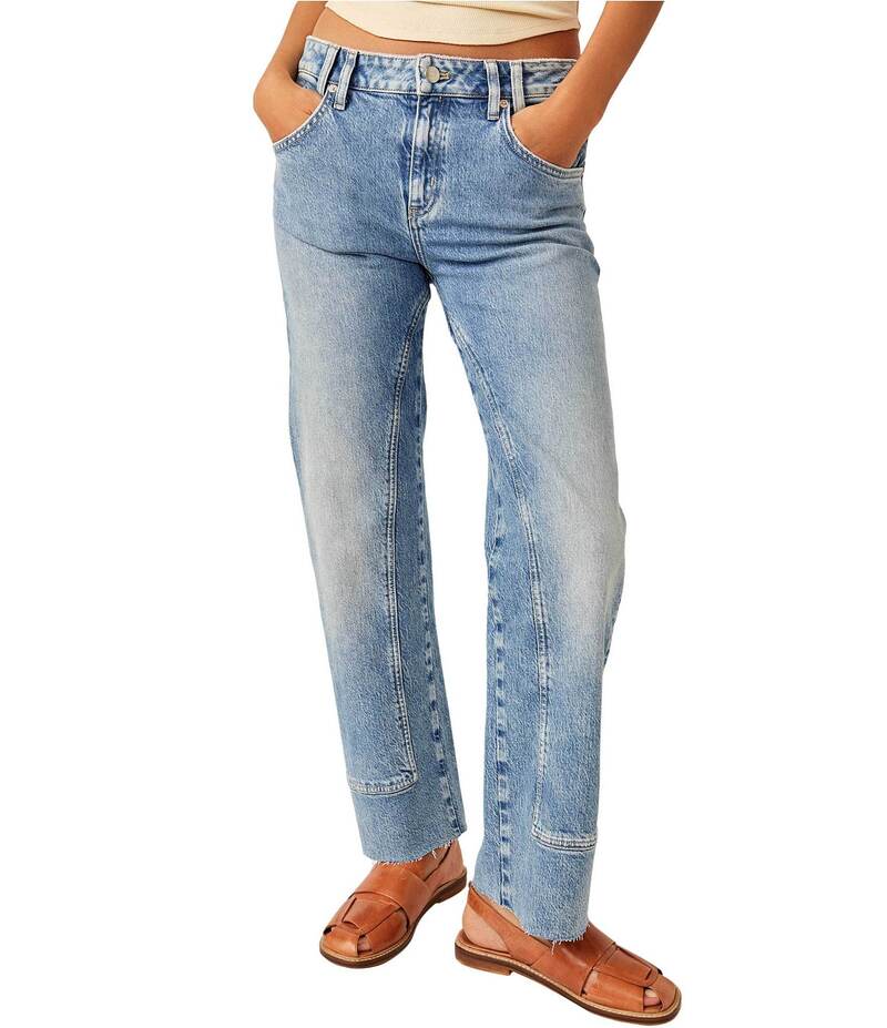 フリーピープル レディース ボトムス デニムパンツ ストレート ジーンズ Free People Risk Taker High Rise Straight Leg Jeans Mantra|ReVida 店