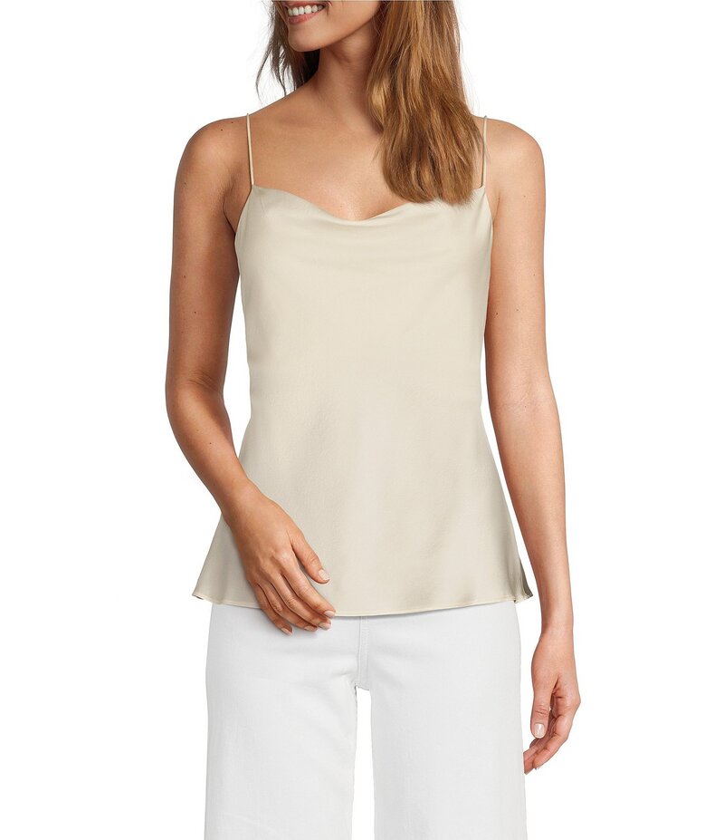 アントニオ メラーニ レディース トップス シャツ シルク Antonio Melani Lila Silk Cowl Neck Cami Tank Natural