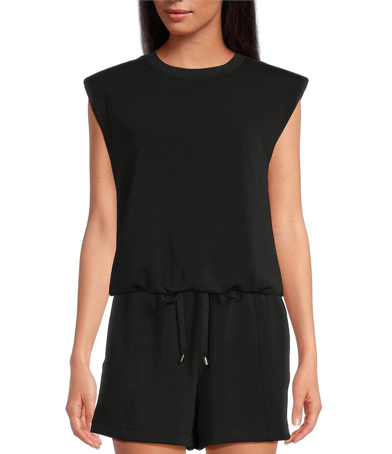 スカイズアブルー レディース トップス シャツ クルーネック ノースリーブ Skies Are Blue Brushed Modal Crew Neck Sleeveless Muscle Top Black ブラック