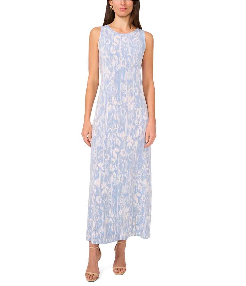 ヴィンスカムート レディース トップス ワンピース クルーネック マキシワンピース ノースリーブ ニット マキシ Vince Camuto Knit Crew Neck Sleeveless Keyhole Back Maxi Dress Lake Breeze