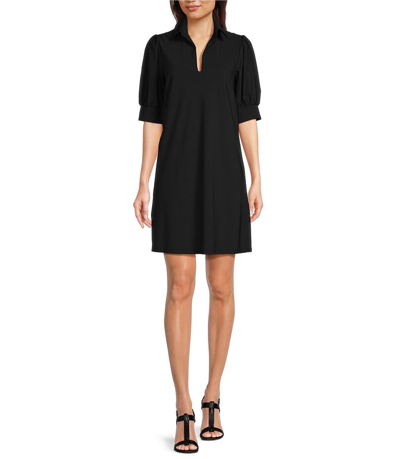 ジュードコーナリー レディース トップス ワンピース ニット Jude Connally Emerson Jude Cloth Knit Point Collar Puffed Sleeve Shift Dress Black ブラック 43,080円