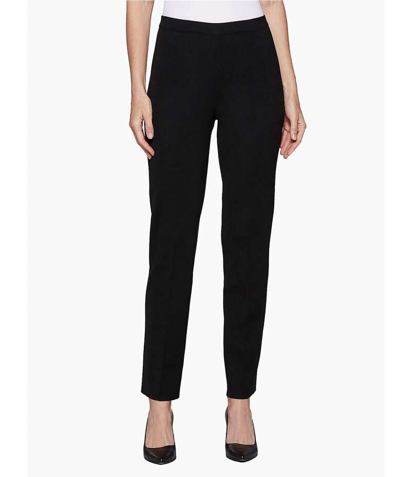 ミンウォン レディース ボトムス カジュアルパンツ ストレート パンツ ニット Ming Wang Straight Leg Knit Pull-On Pants Black ブラック|ReVida 店