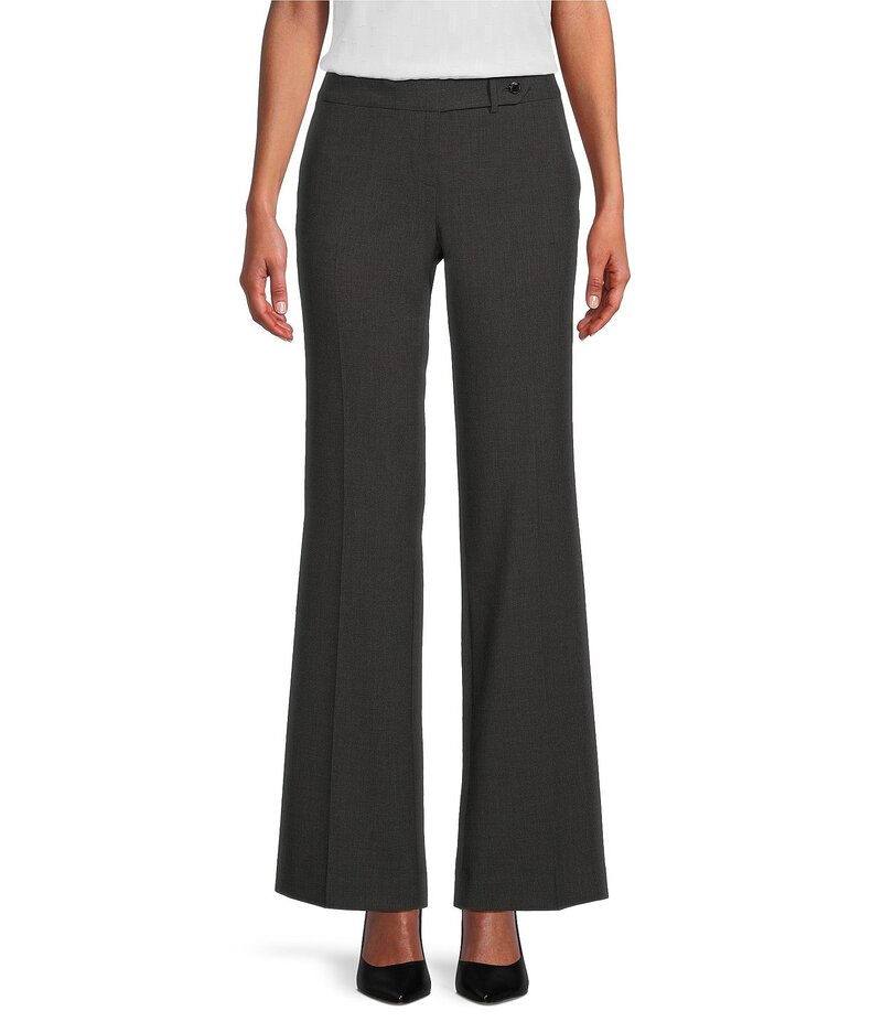 カルバンクライン レディース ボトムス カジュアルパンツ パンツ Calvin Klein Classic Fit Trouser Leg Stretch Luxe Pants Charcoal チャコール