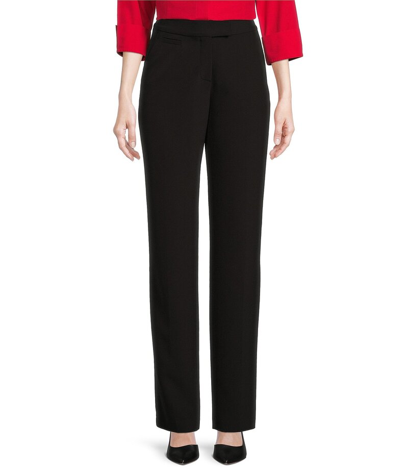 インベストメンツ レディース ボトムス 心地好いズボン下 引っ切り無い ズボン下 Investments the 5TH AVE fit Straight Leg Tummy Control Pants Black 黒いこと