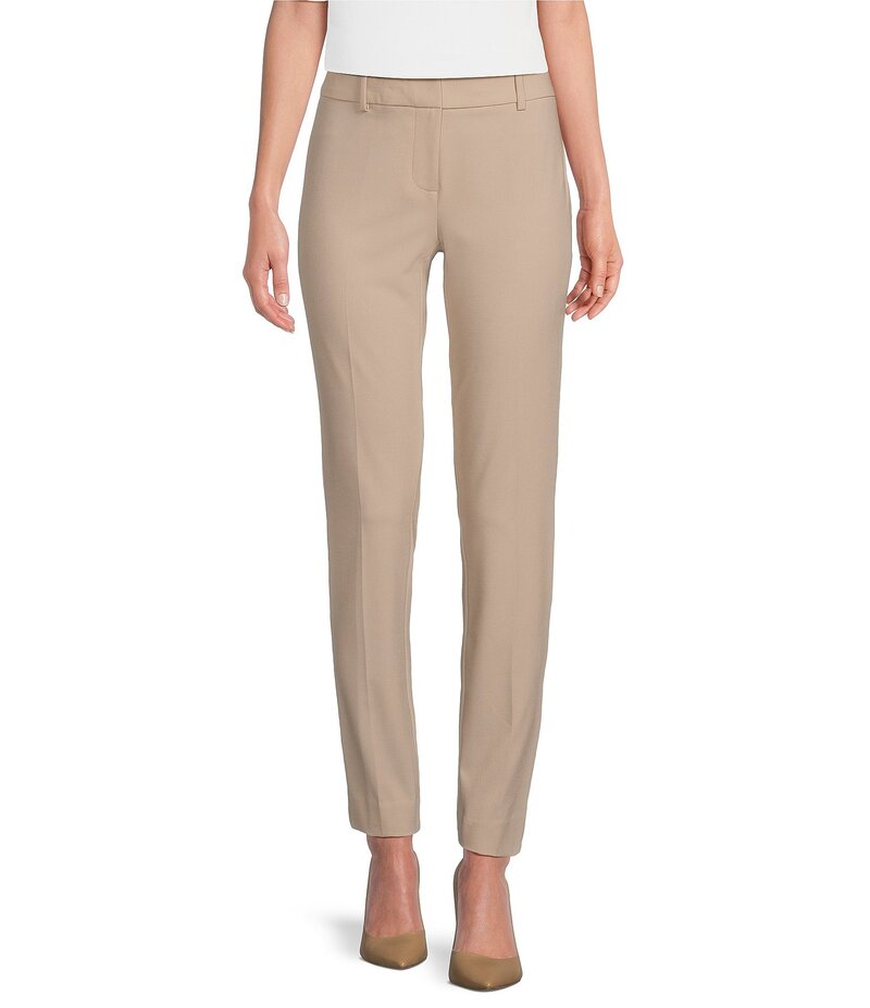 カルバンクライン レディース ボトムス 心地好いズボン下 ズボン下 Calvin Klein Luxe Stretch Slim-Leg Pants Khaki カーキ