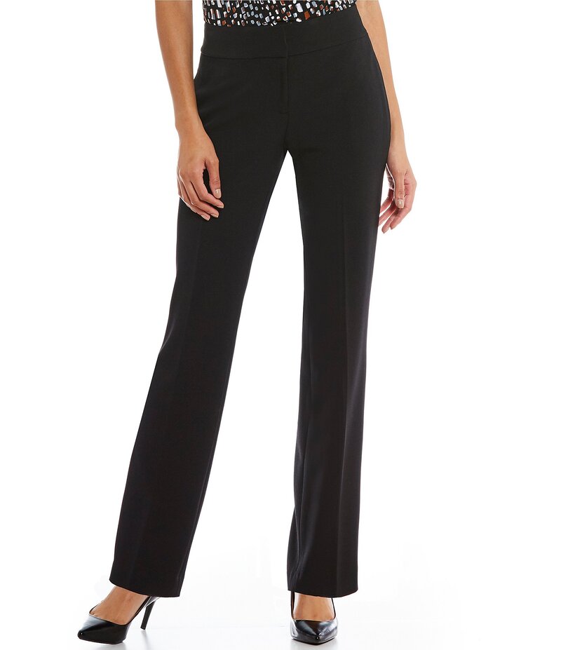カスパール レディース ボトムス カジュアルパンツ クレープ パンツ Kasper Solid Crepe Slim Pants Black ブラック