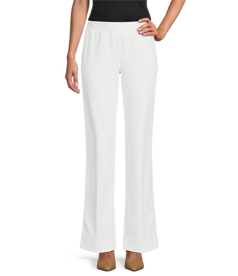 ミンウォン レディース ボトムス カジュアルパンツ クレープ パンツ Ming Wang Deco Stretch Crepe Back Slit Hem Pull-On Pants White ホワイト｜ReVida 店 34,970円