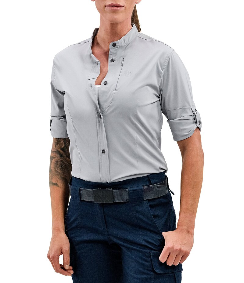 ベレッタ レディース トップス シャツ Beretta Ladies' Training Gear Collection EVAD Flex UPF 50 Button Front Performance Field Shirt Light Grey グレー